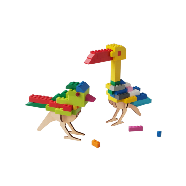 lego âge 3+ oiseau bois construction brikkon /