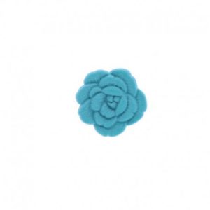 Bouton Polyester Rose Sauvage 15 mm - Turquoise