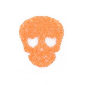 Tête de mort Paillette Orange Fluo