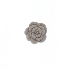 Bouton Polyester Rose Sauvage 15 mm - Taupe