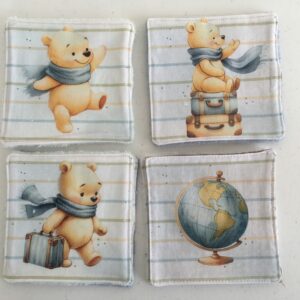 Lingettes lavables en tissu-jeu memory-avec pochon-3K