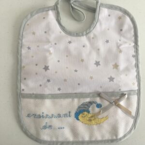 Bavettes en Coton Brodées à la Main-lune-maribel