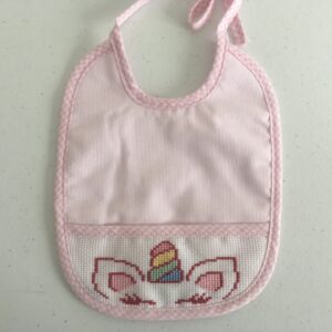 Bavettes en Coton Brodées à la Main-licorne-maribel1053