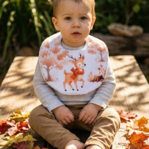 Bavette en Coton-bébé et enfant-cerf-maribel
