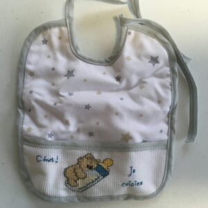 Bavettes en Coton Brodées à la Main-biberon-maribel