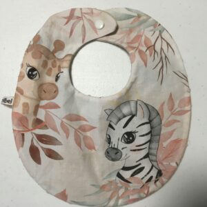 Bavette en Coton-bébé et enfant-zèbre et girafe-maribel