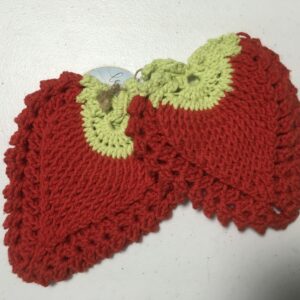 Maniques au crochet-fraises-maribel